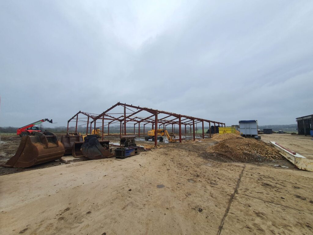 tructural steel project at a pig farm in Leicestershire